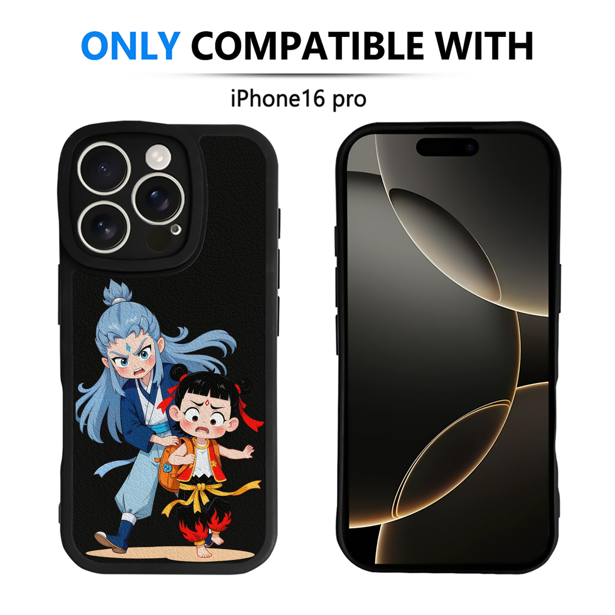 （画像用） Ne Zha 2 ナタ 魔童の大暴れ 【iPhone 16シリーズ対応】シリコンスマホケース（レザー調） 材質：シリコン